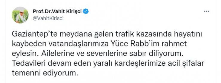 Bakanlardan başsağlığı mesajı