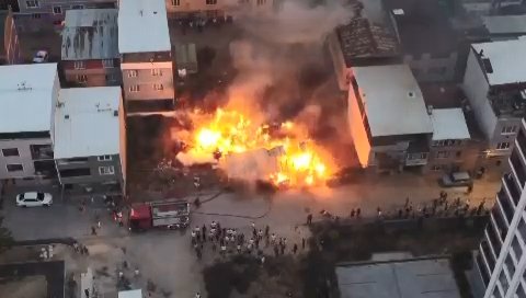 Bursa'da, korkutan baraka yangını havadan görüntülendi