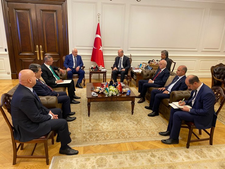 Bakan Soylu, Filistinli mevkidaşı Rih'iyi makamında ağırladı