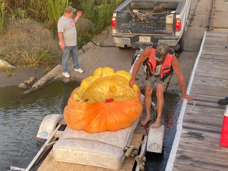 Dev balkabağı kayık oldu