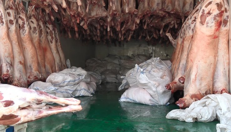 Et yüklü kamyonda 77 kilo esrar ele geçirildi