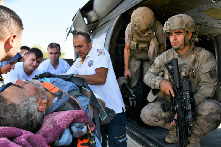 Domuz saldırısında yaralandı, askeri helikopterle hastaneye yetiştirildi