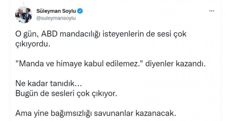Bakan Soylu: Yine bağımsızlığı savunanlar kazanacak