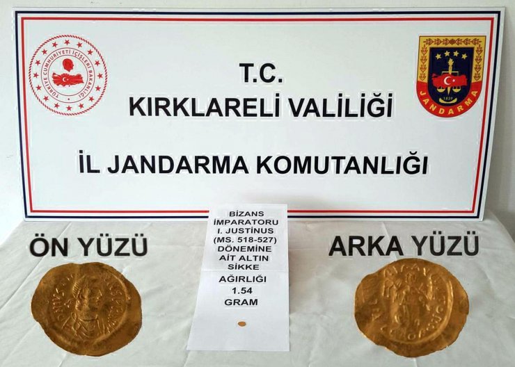 Kırklareli'de Bizans dönemine ait sikke ele geçirildi