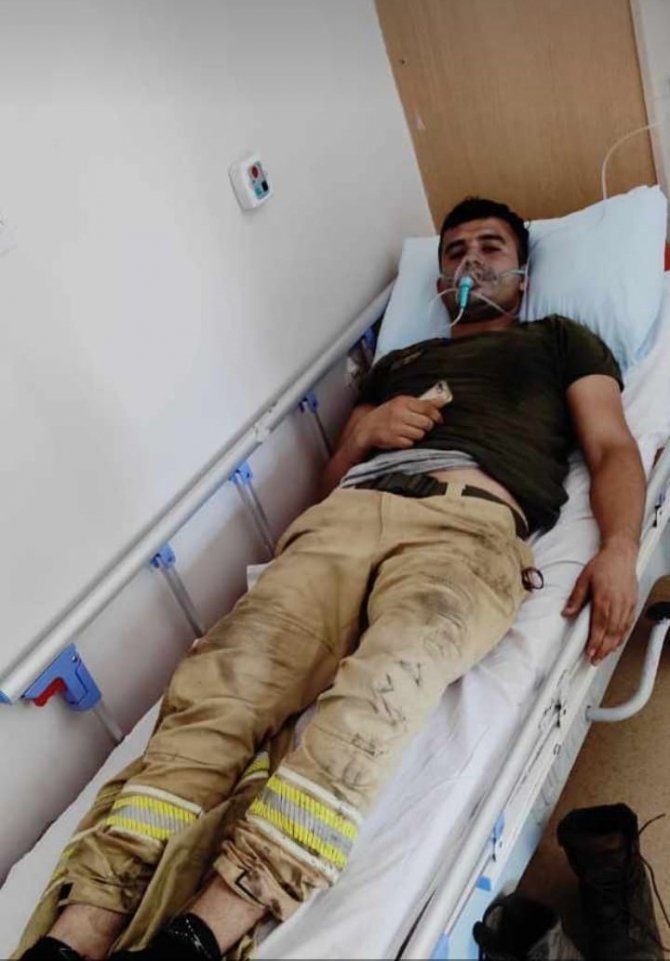 Orman işçisi müdahale ettiği yangında zehirlendi