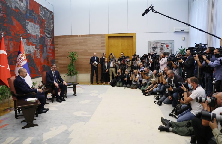 Cumhurbaşkanı Erdoğan, Vucic ile baş başa görüştü