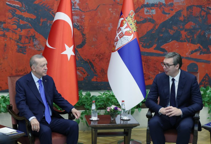 Cumhurbaşkanı Erdoğan, Vucic ile baş başa görüştü