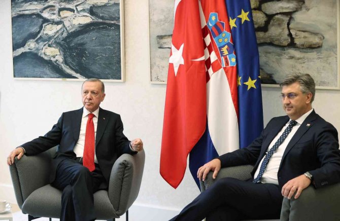 Cumhurbaşkanı Erdoğan, Hırvatistan Başbakanı Plenkoviç’i kabul etti