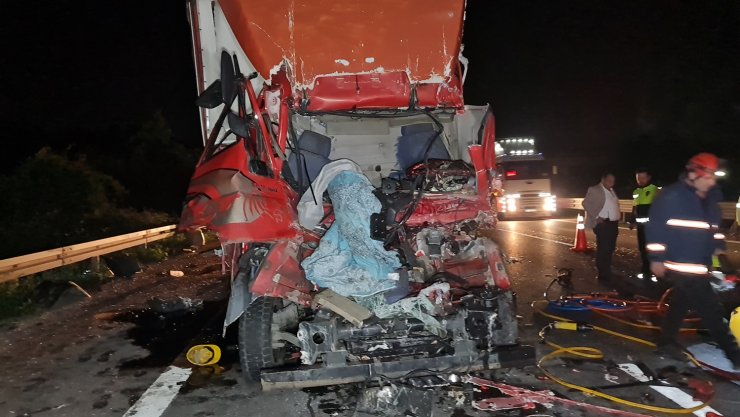 TIR'a çarpan kamyonun şoförü öldü