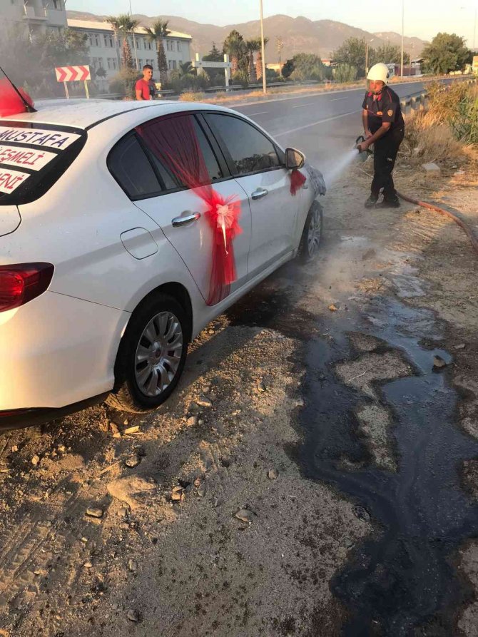 Gelin arabası küle döndü