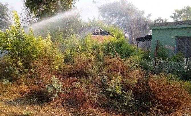 Yangın evlere ulaşmadan söndürüldü