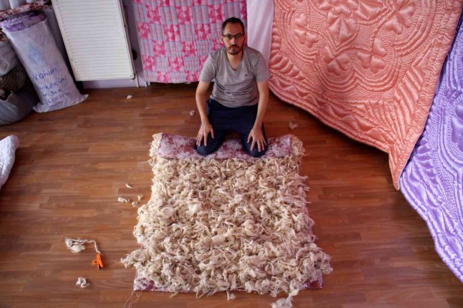 Yün yorgan mesaisi başladı