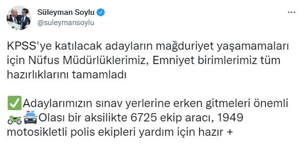 Bakan Soylu'dan 'KPSS' açıklaması