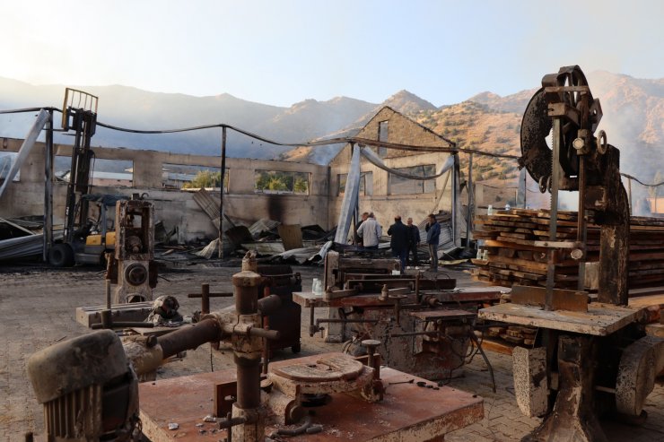 Erzurum'da kereste fabrikası yangını