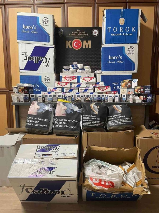 Binlerce gümrük kaçağı makaron ele geçirildi