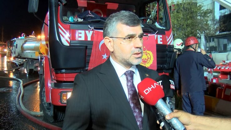 Yanan tencere fabrikasında söndürme çalışmaları sürüyor