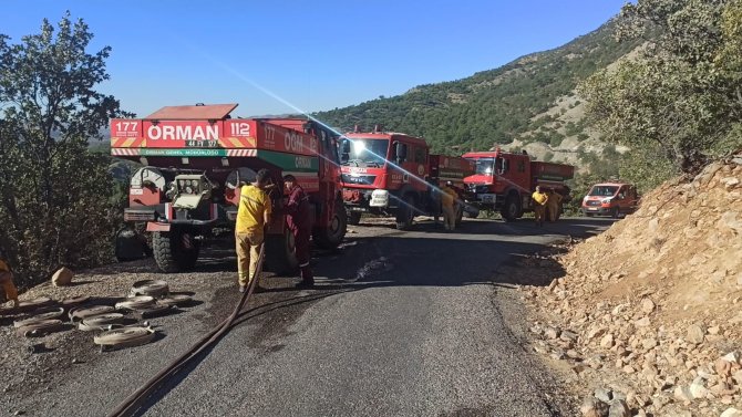 Adıyaman’daki orman yangınına havadan ve karadan müdahale ediliyor