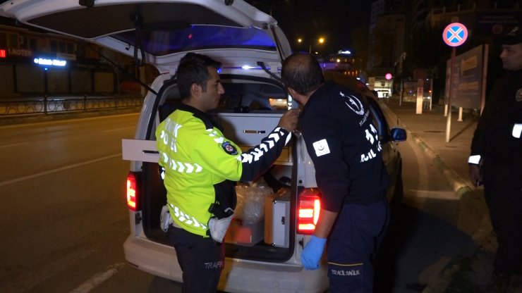 Ambulansın yaya geçidinde kadına çarptı