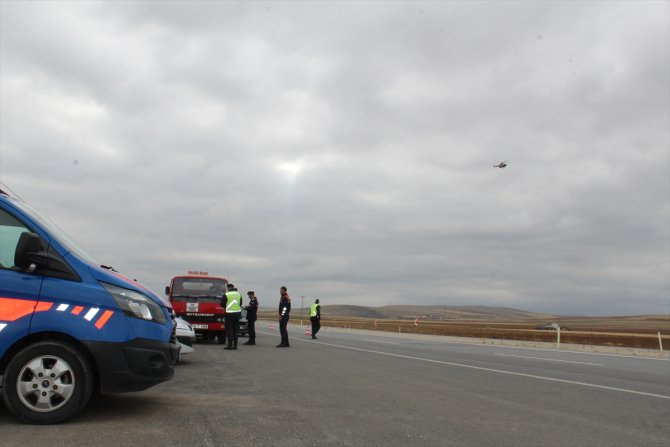 Konya'da helikopter destekli trafik denetimi