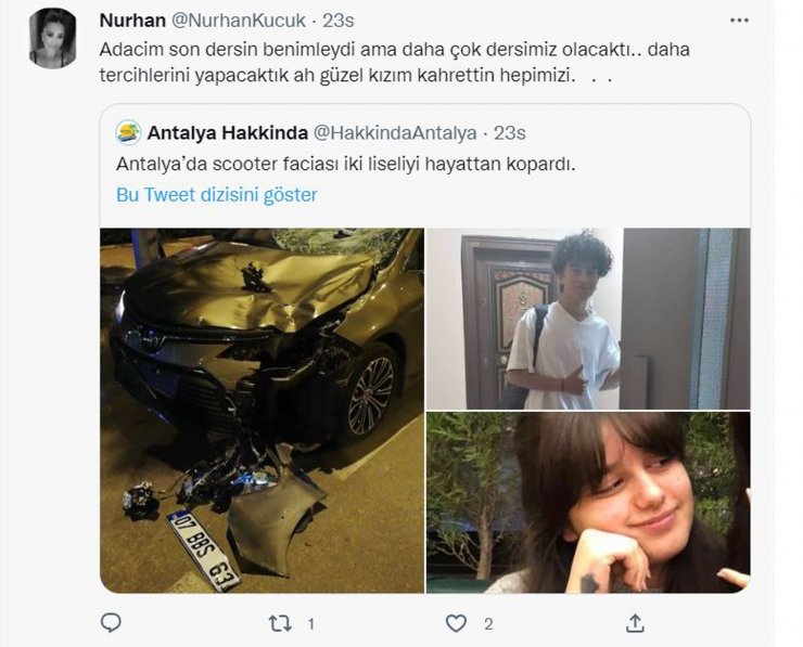 2 liselinin öldüğü skutere kazasında sürücü tutuklandı