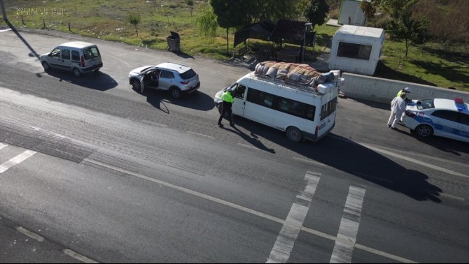 Akşehir'de dronlu trafik denetimi