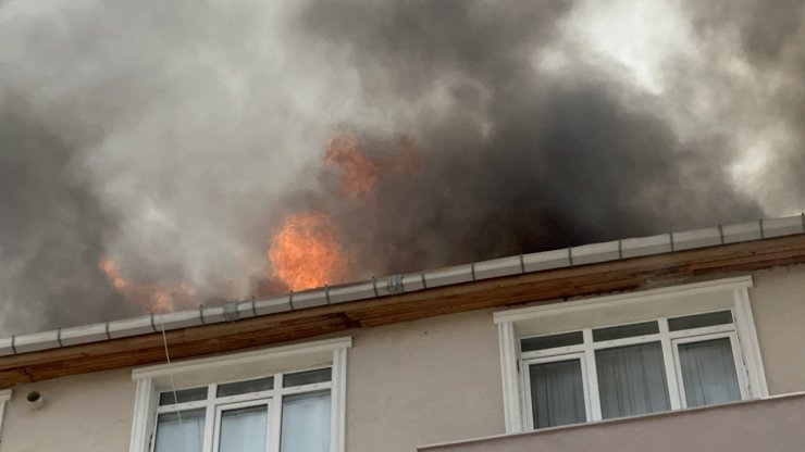 Yangına bahçe hortumuyla müdahale edildi