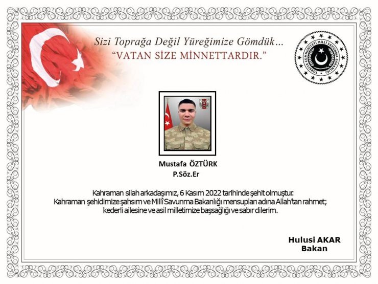 Irak'ın kuzeyinde 1 asker şehit oldu, 3 asker yaralandı