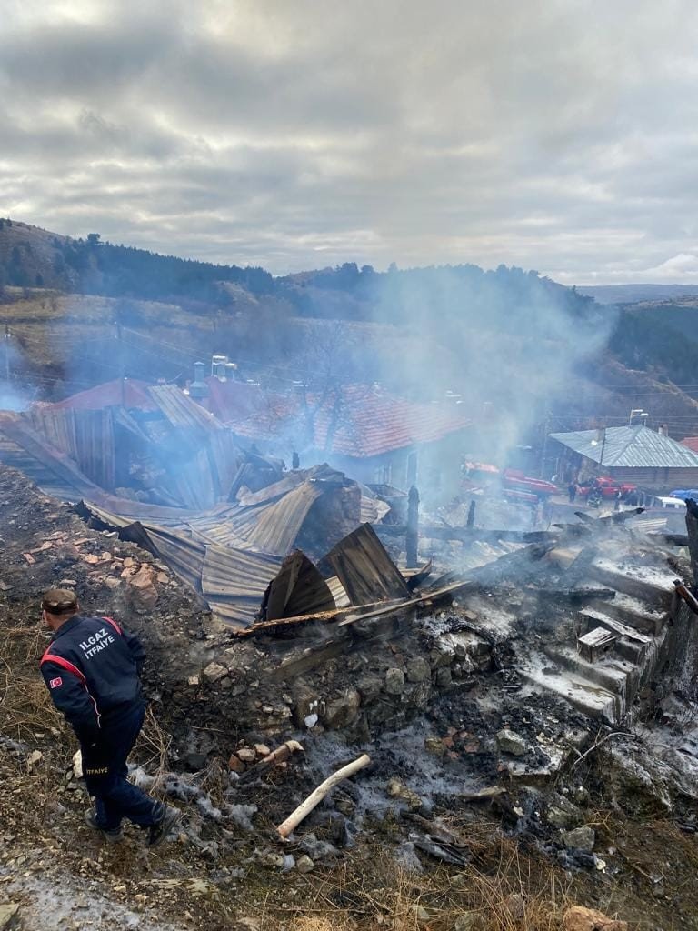 Yangında iki ev küle döndü