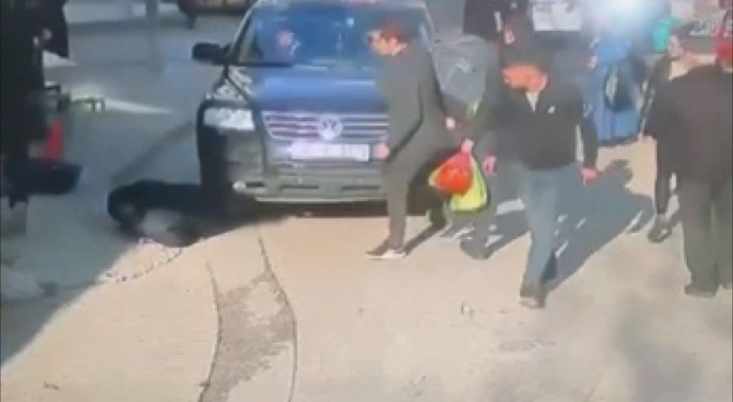 Cipin yaşlı kadına çarparak altına aldı