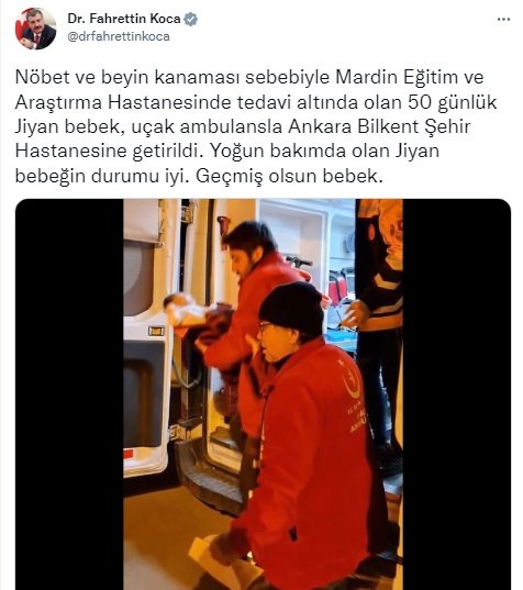 Bakan Koca: Jiyan bebeğin durumu iyi gidiyor