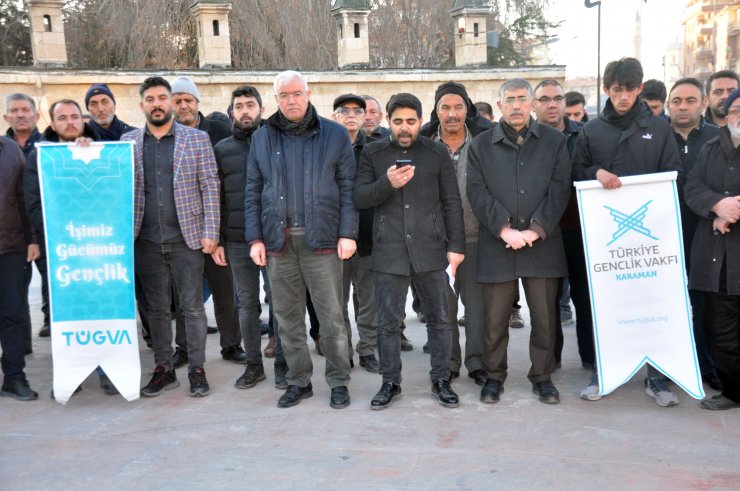 Karaman'da  İsveç’te Kur’an-ı Kerim yakılmasına tepki