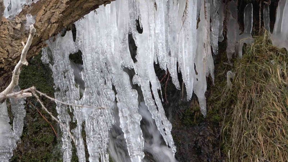 Arpet Şelalesi dondu