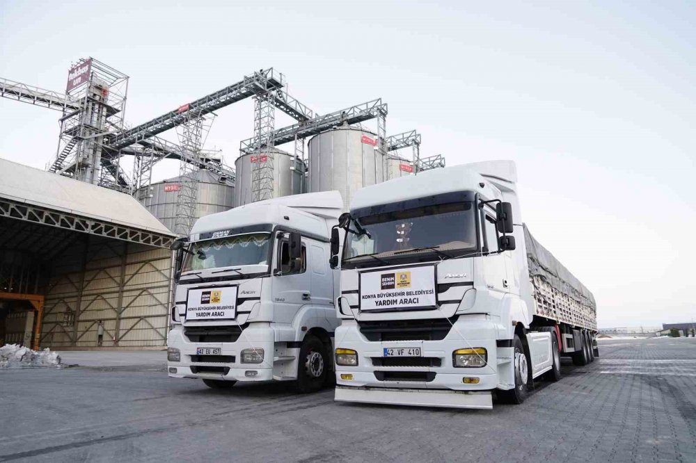 Konya’dan deprem bölgesine 50 tır un
