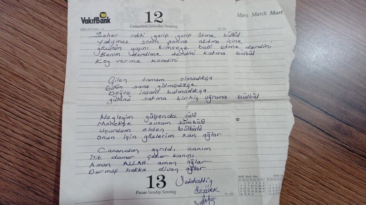 Depremde ölen babanın, kızının defterine yazdığı not duygulandırdı