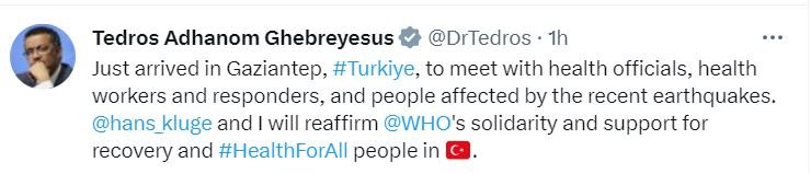 DSÖ Genel Direktörü Dr. Tedros, Gaziantep'te