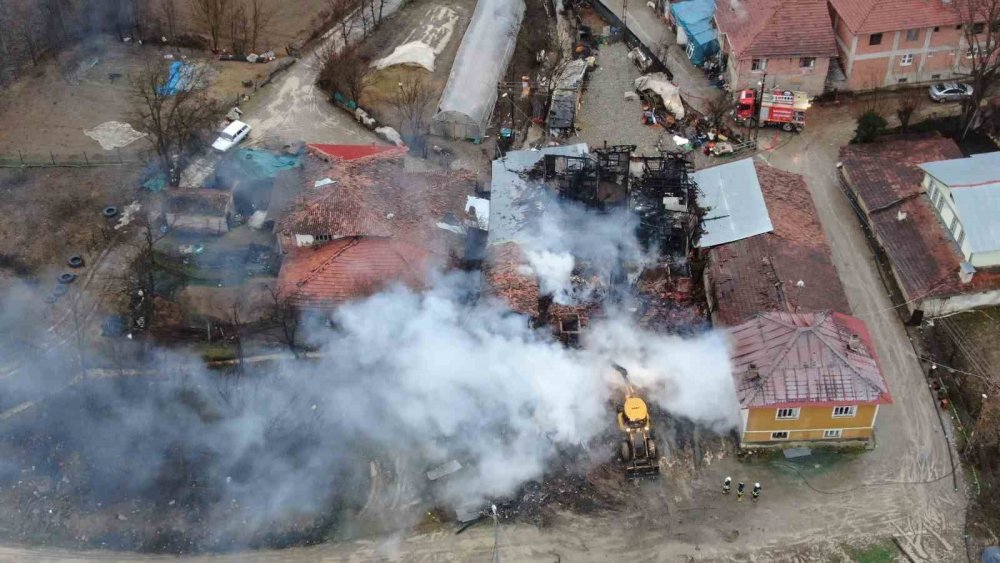 Köyde yangın! 3 ev küle döndü