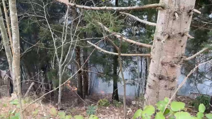 Trabzon'da örtü yangını söndürüldü