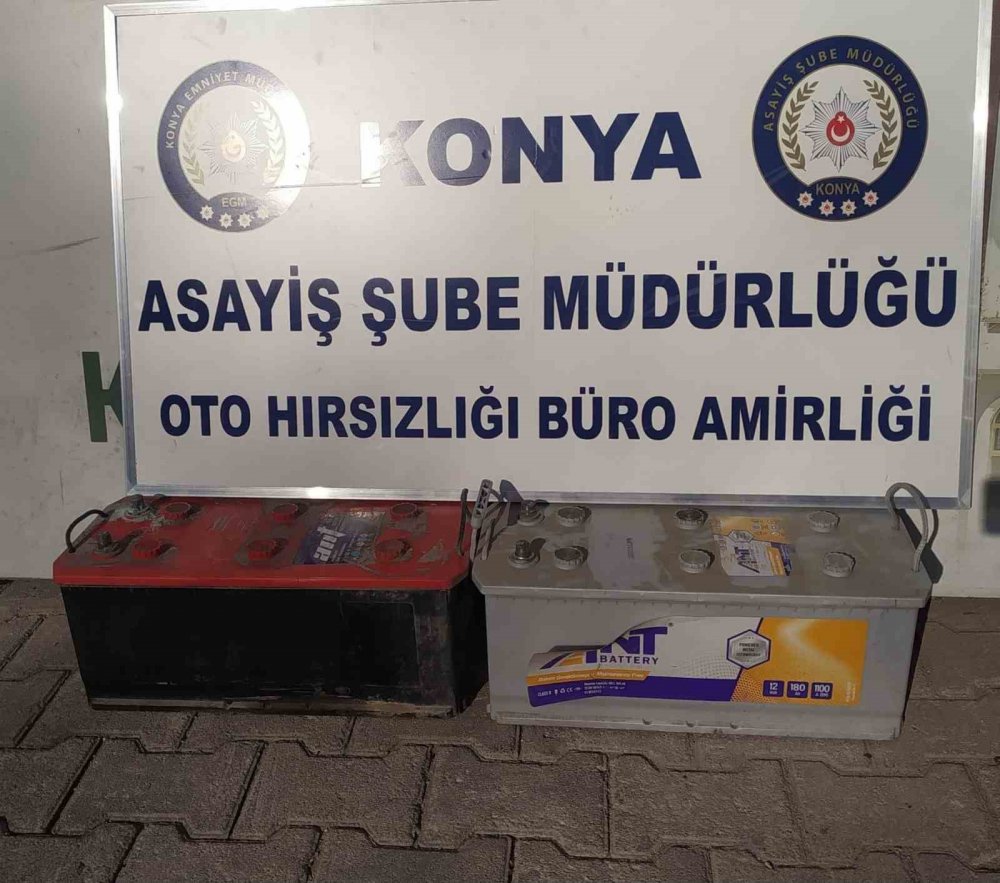 Konya’daki akü hırsızının suç dosyası kabarık çıktı