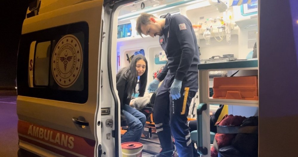 Kontrolden çıkan araç takla attı