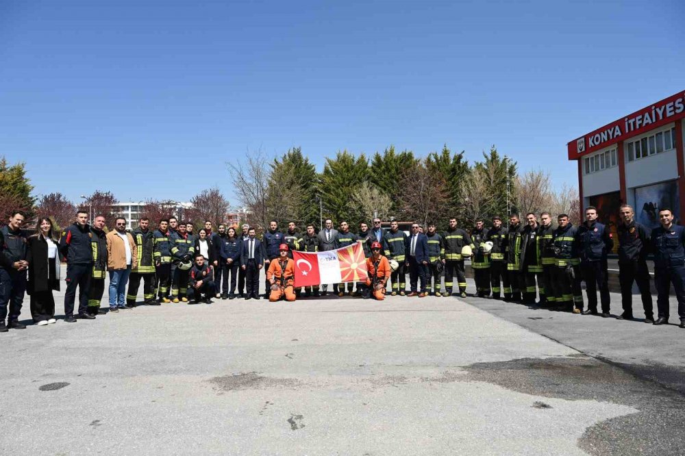 Konya'da Makedonyalı itfaiyecilere eğitim verildi