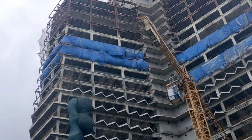 Gökdelen inşaatında işçinin feci ölümü