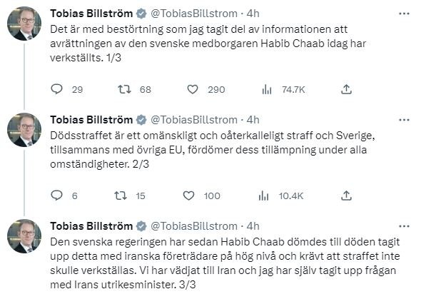 İran-İsveç çifte vatandaşı Habib Chaab, İran’da idam edildi