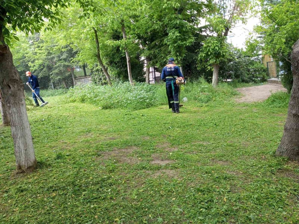 Seçim öncesi okul bahçelerine bakım