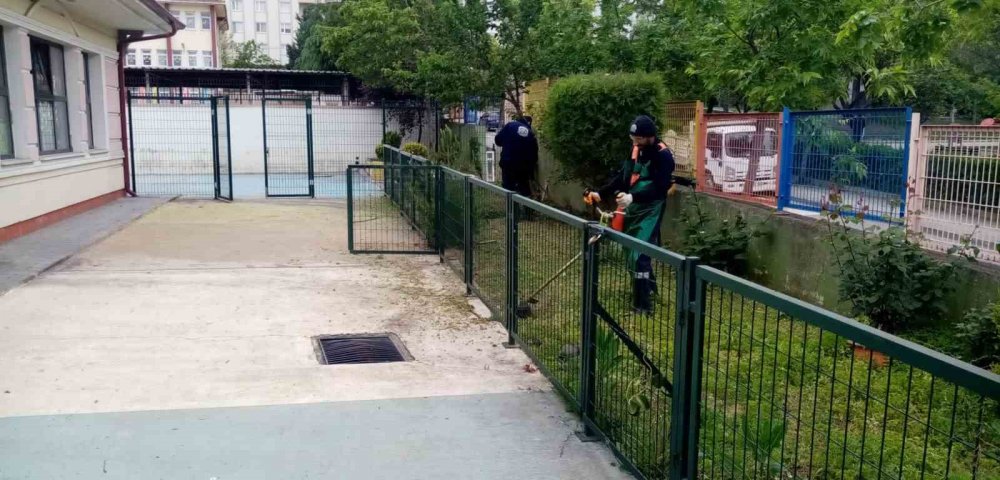 Seçim öncesi okul bahçelerine bakım