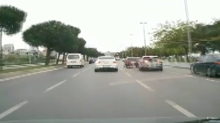 Trafik magandası kamerada