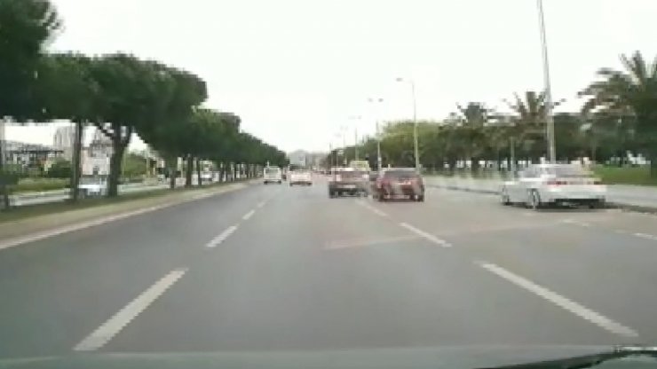 Trafik magandası kamerada