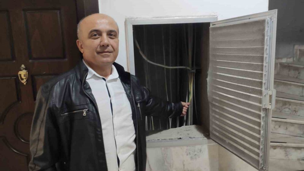 Pişkin hırsızlar apartmandan 160 metrelik bakır kablo çaldılar