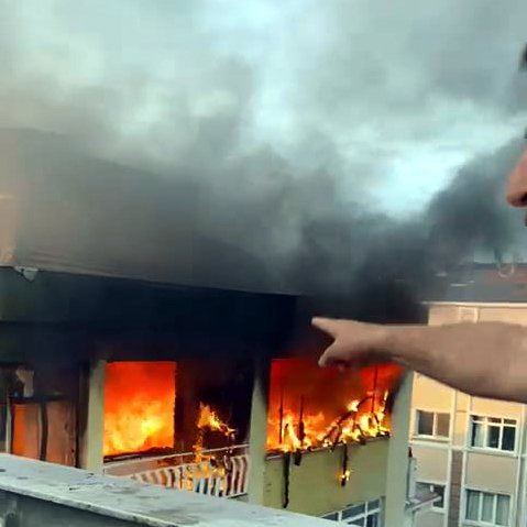 Boş dairede korkutan yangın