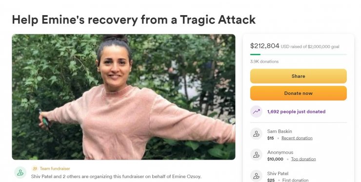 Saldırıya uğramıştı, 200 bin dolar bağış toplandı