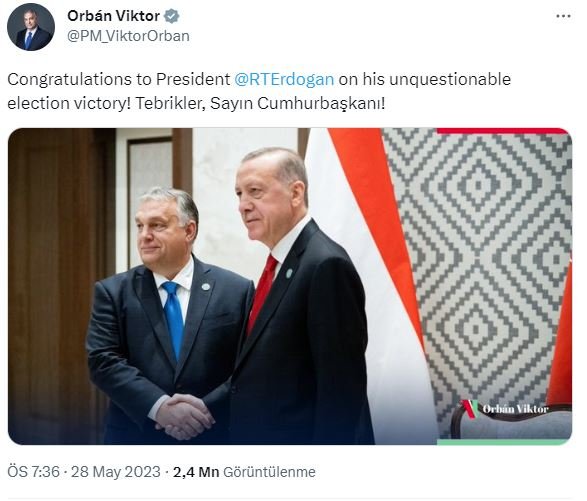 Cumhurbaşkanı Erdoğan’a dünyadan tebrik